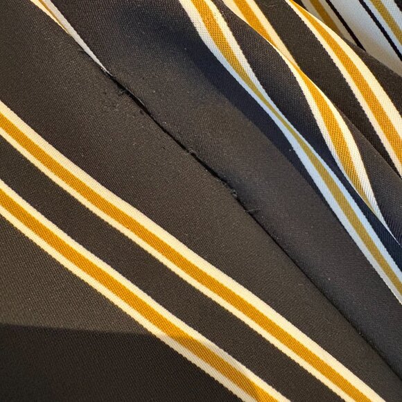 Joseph Ribkoff Wide-Leg Striped Jumpsuit | Black Gold White | Size 12 - Picture 9 of 11